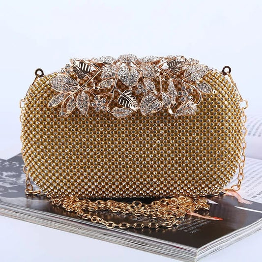 Gold Rhinestone Evening Bag: Perfect for Parties, Proms, and Weddings