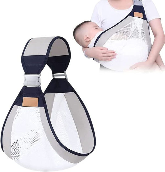 Baby carrier: Ergonomic one-shoulder polyester half-wrap sling